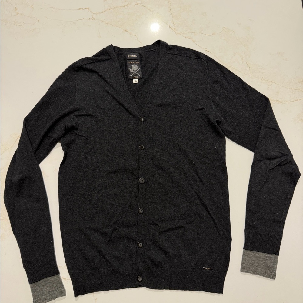 Diesel Charcoal and Gray Cardigan